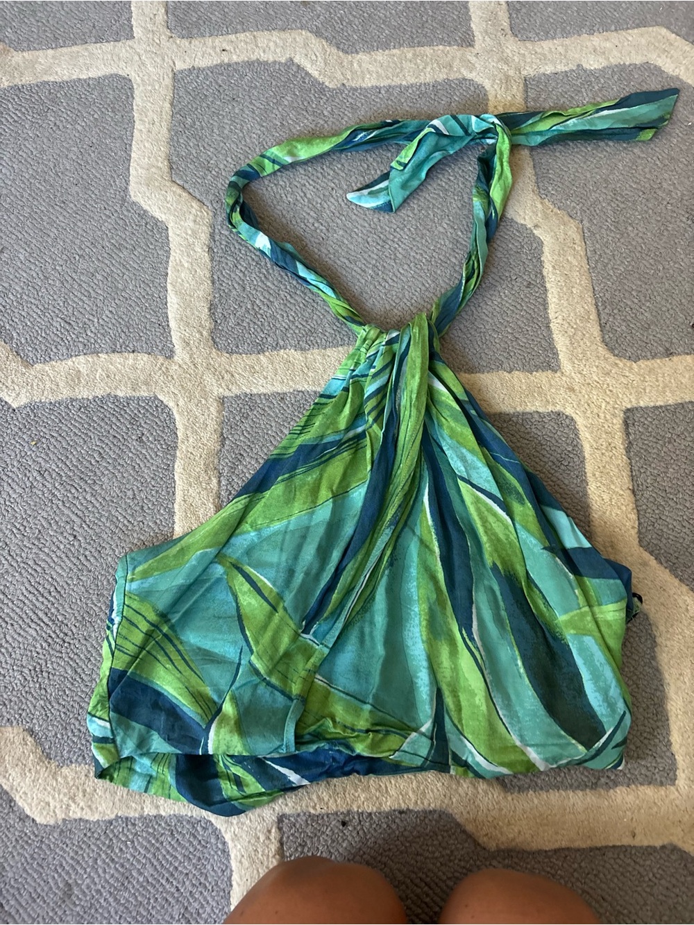 H&M Blue and Green Halter Crop Top